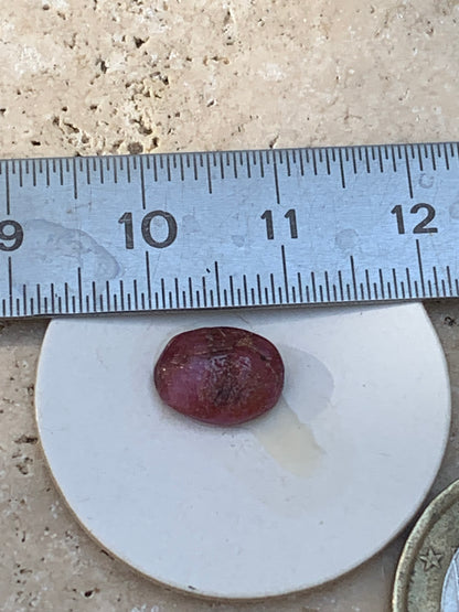 Rubis, cabochon de 10mm x7 x3 - 2,5 carats. Parfait en bijouterie, collection ,exposition...