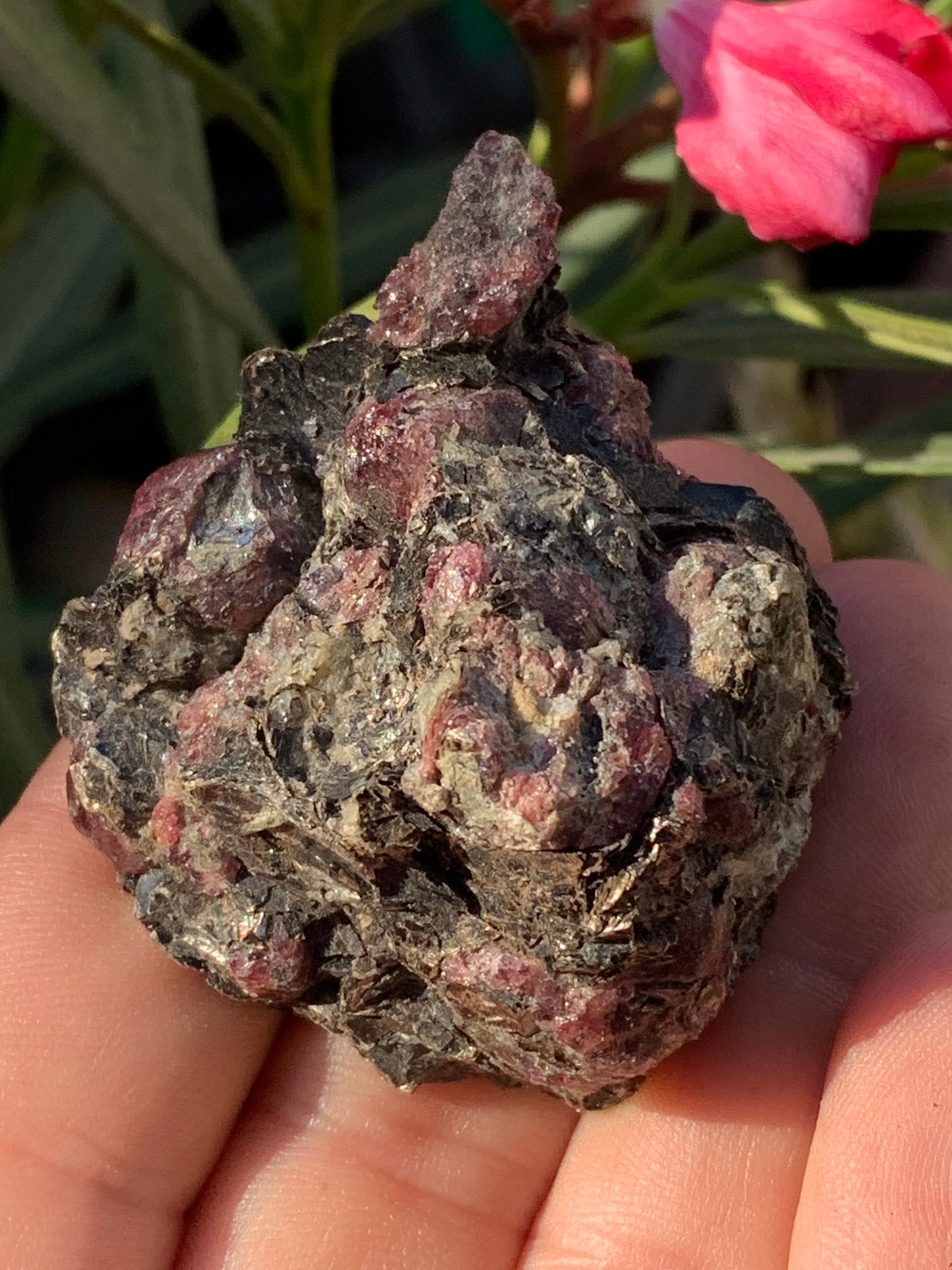 Rubis sur gangue de Zoisite, 58mm x46 x 29 - 65 grammes. Parfait en collection, exposition, lapidage...