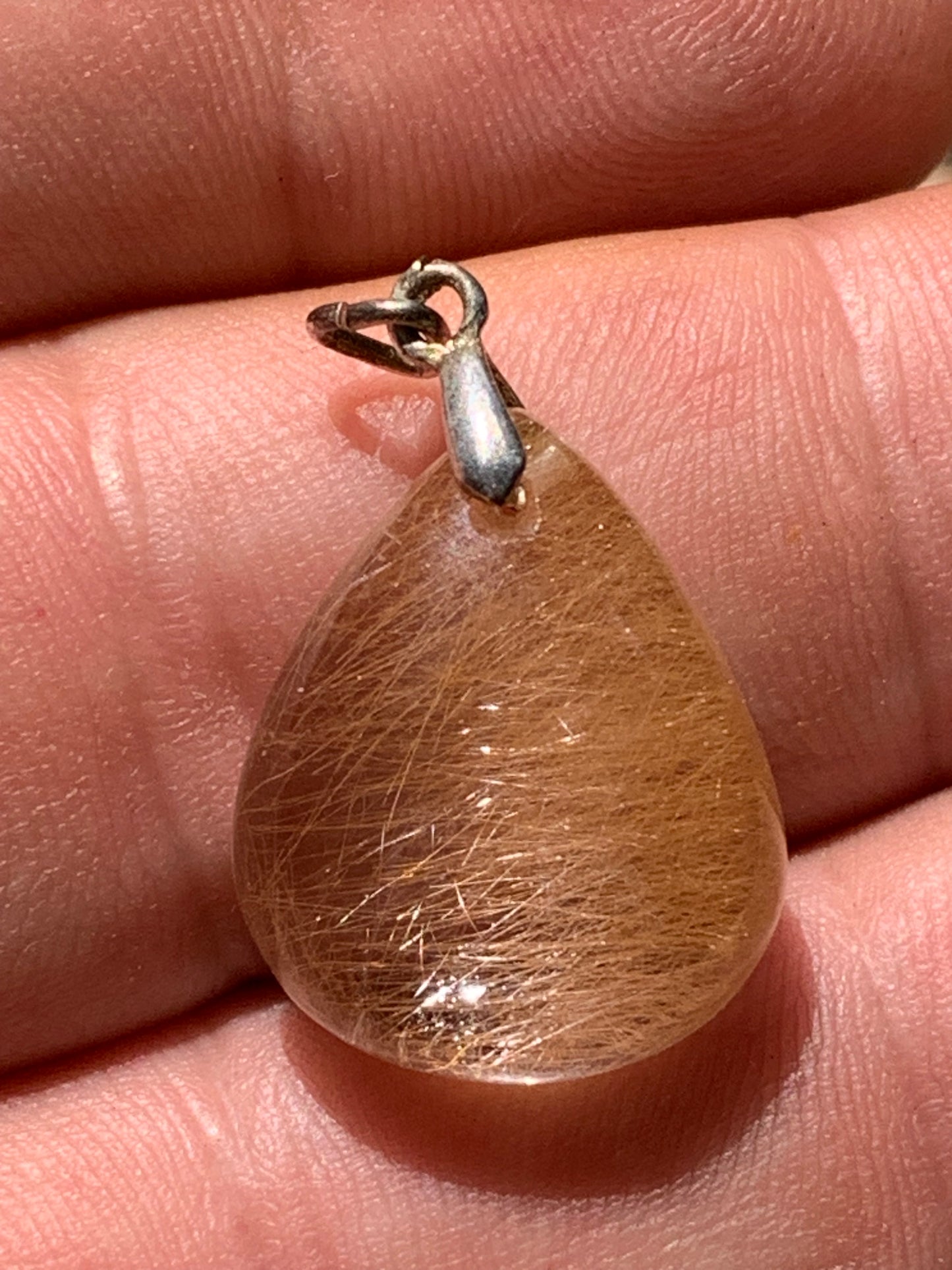 Rock crystal/golden rutile quartz 25mm x15 x7 - 3.9 gr., Perfect for jewelry, collection, exhibition...