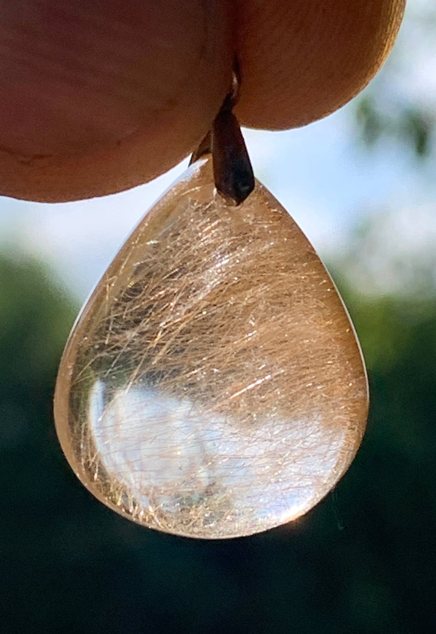Rock crystal/golden rutile quartz 25mm x15 x7 - 3.9 gr., Perfect for jewelry, collection, exhibition...