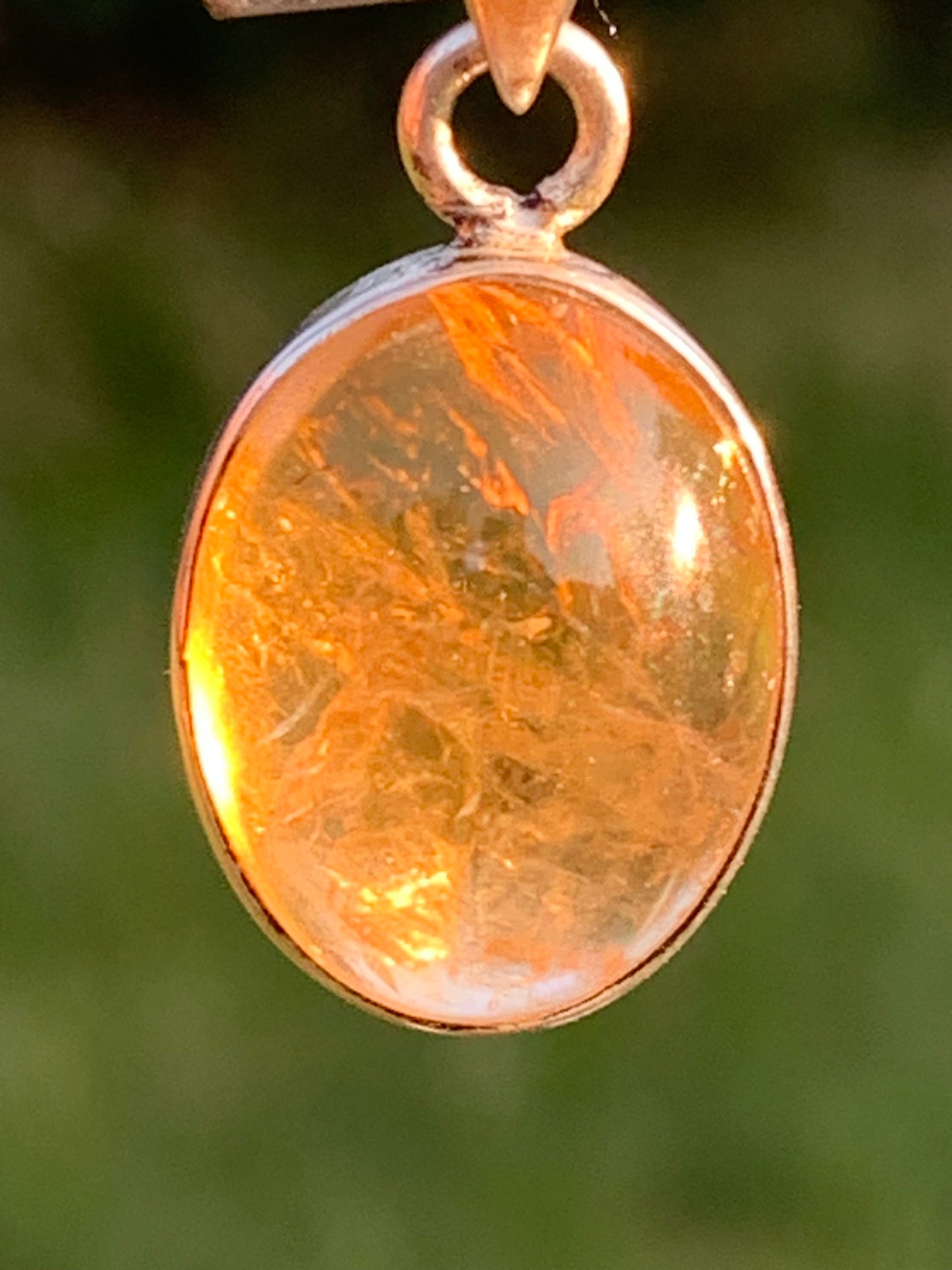 Citrine, silver medallion 30mm high x 14 x 8. Sold with adjustable cord, ready to wear!