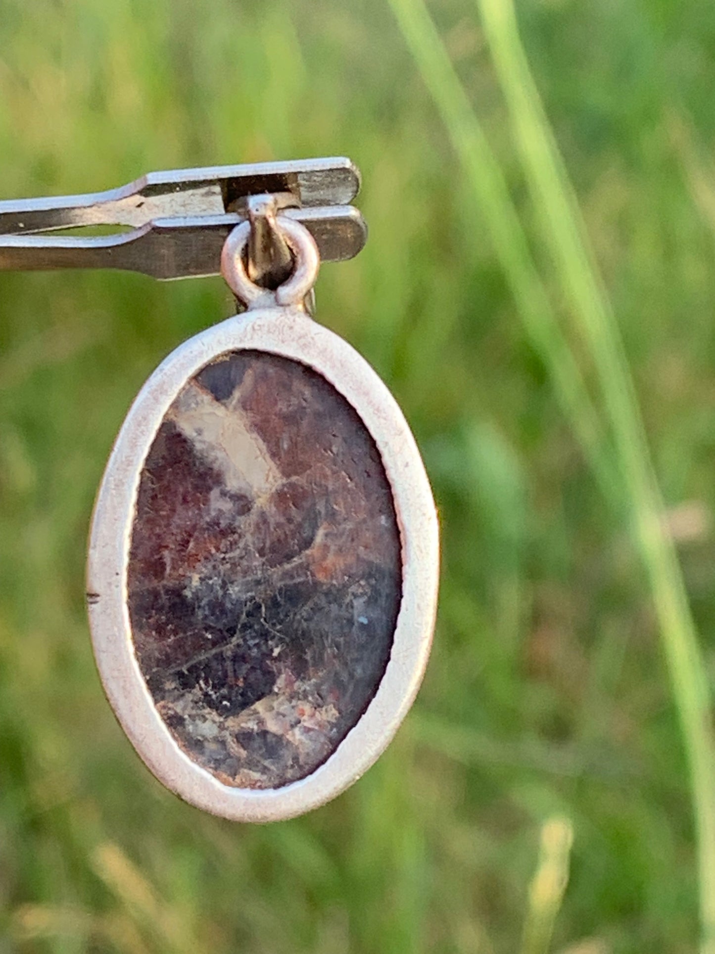 Cacoxenite Amethyst, 38mm x 19 x 10 Silver pendant. Sold with a free adjustable black cord!