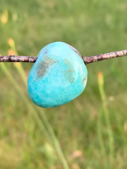 Amazonite, drilled stone 24mm high x 20 x 11. Sold with free adjustable black cord!