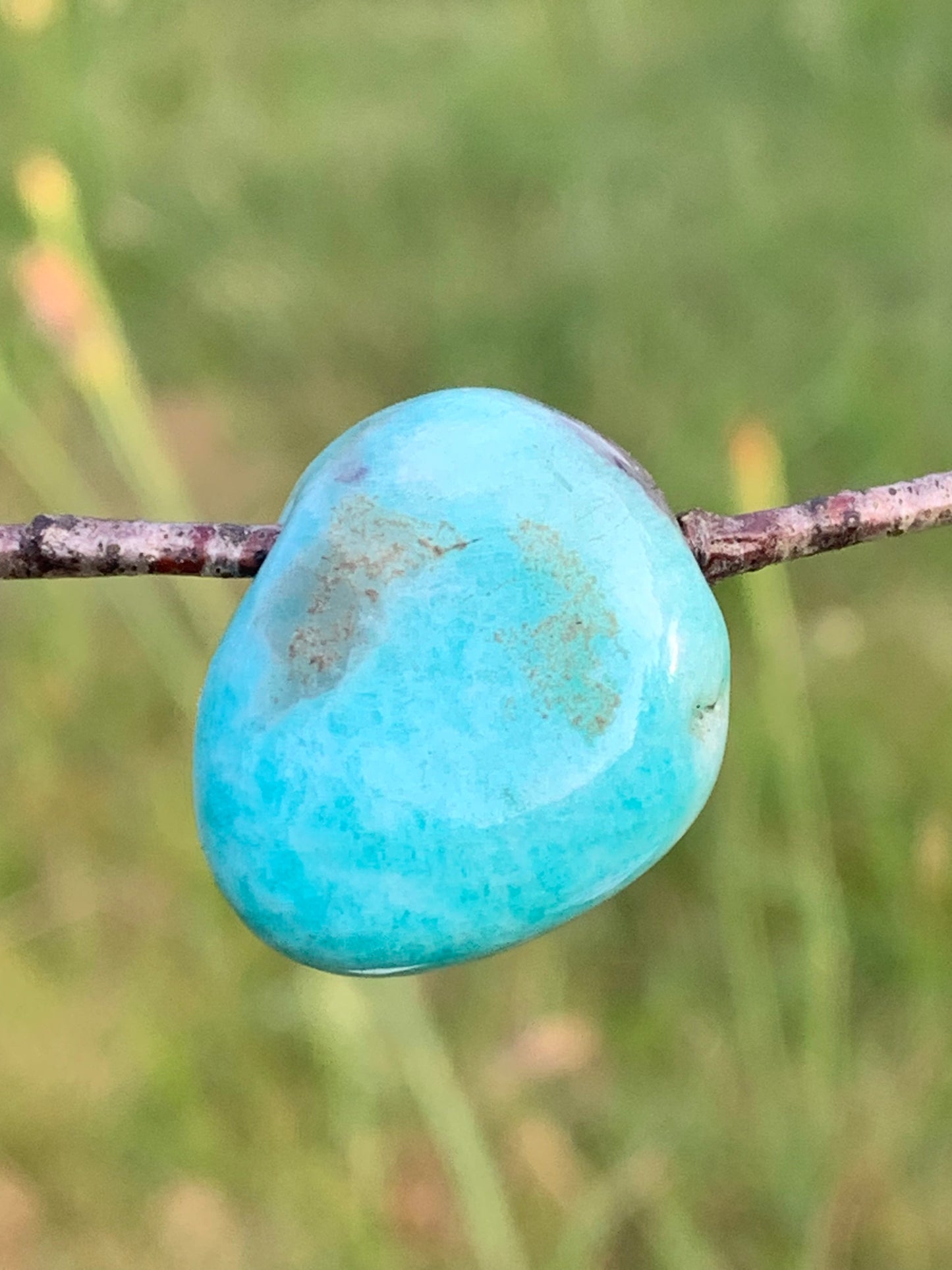 Amazonite, drilled stone 24mm high x 20 x 11. Sold with free adjustable black cord!