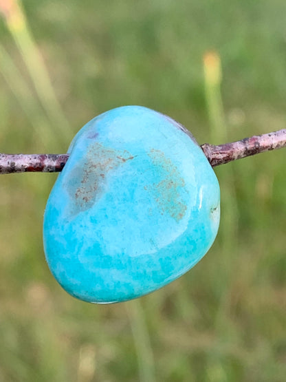 Amazonite, drilled stone 24mm high x 20 x 11. Sold with free adjustable black cord!
