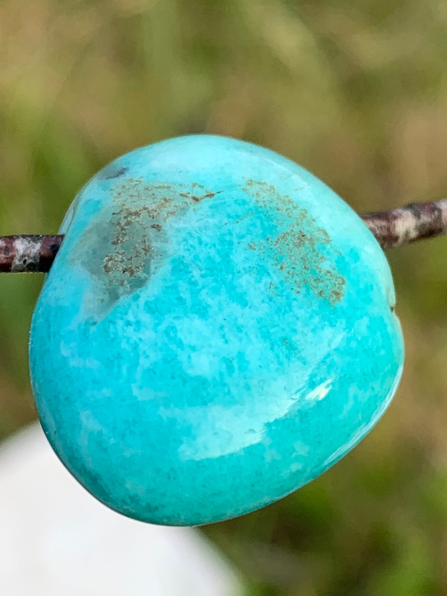 Amazonite, drilled stone 24mm high x 20 x 11. Sold with free adjustable black cord!