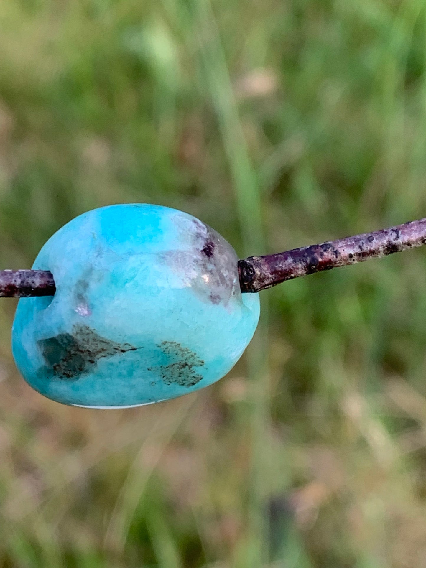 Amazonite, drilled stone 24mm high x 20 x 11. Sold with free adjustable black cord!