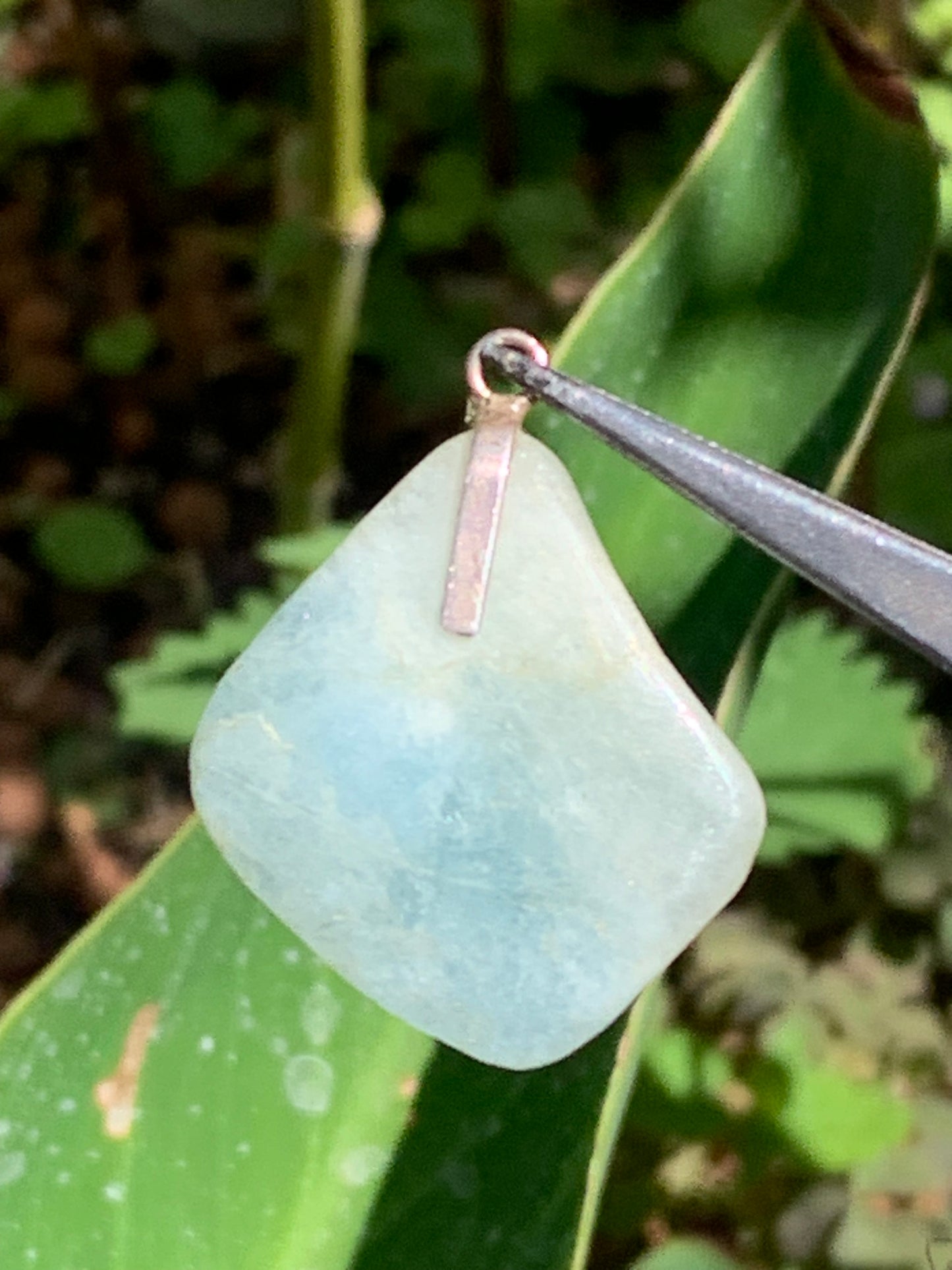 Aigue-marine, pendentif en Argent de 37mm x 28 x 5. Vendu avec cordon noir réglable !