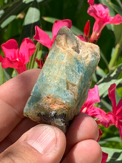 Béryl bleu, spécimen de 52mm x 26 x 23 - 52 grammes. Parfait en collection, exposition, lithothérapie...