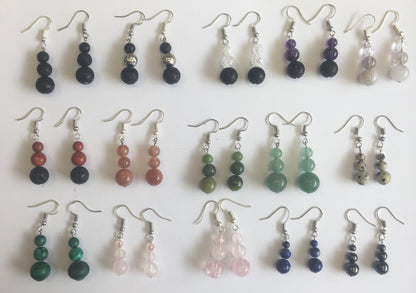 'Pearl Totem' collection earrings, Gem &amp; Zen concept, AA to AAA quality, mounted by "Gem &amp; Zen". Sold in Silver, Silver-tone brass or gold-tone finish + options for choice of mounts, perfect!