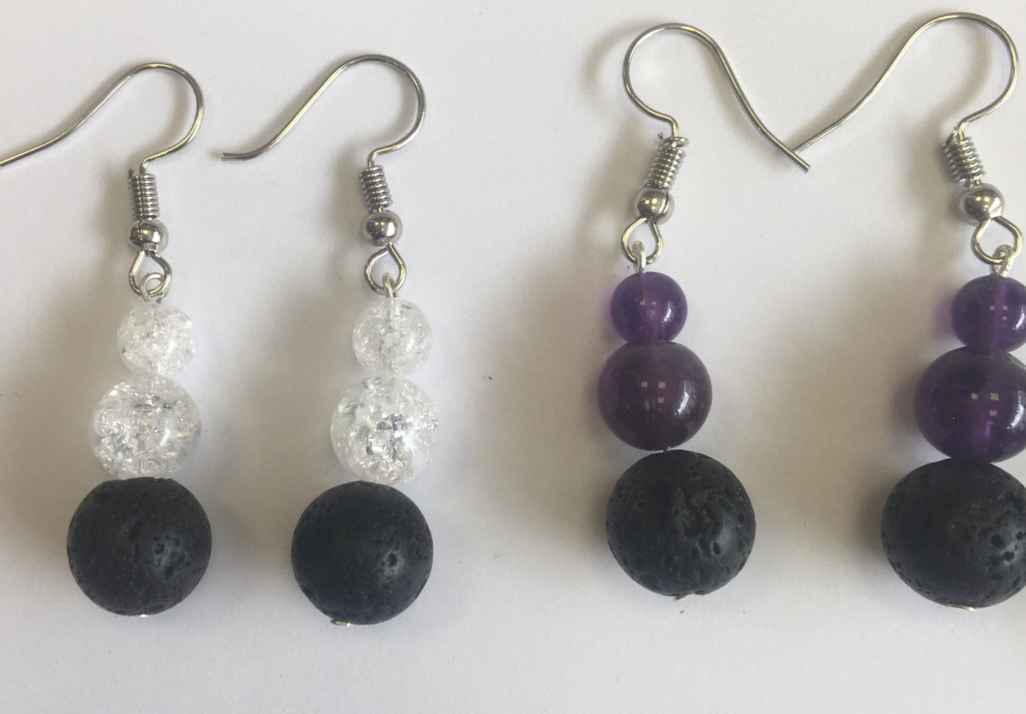 'Pearl Totem' collection earrings, Gem &amp; Zen concept, AA to AAA quality, mounted by "Gem &amp; Zen". Sold in Silver, Silver-tone brass or gold-tone finish + options for choice of mounts, perfect!