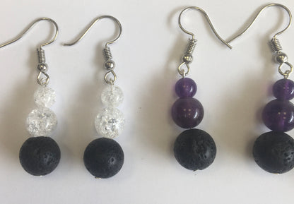 'Pearl Totem' collection earrings, Gem &amp; Zen concept, AA to AAA quality, mounted by "Gem &amp; Zen". Sold in Silver, Silver-tone brass or gold-tone finish + options for choice of mounts, perfect!