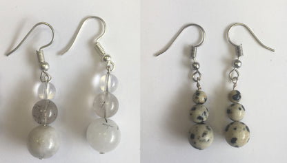 'Pearl Totem' collection earrings, Gem &amp; Zen concept, AA to AAA quality, mounted by "Gem &amp; Zen". Sold in Silver, Silver-tone brass or gold-tone finish + options for choice of mounts, perfect!