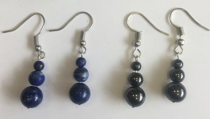 'Pearl Totem' collection earrings, Gem &amp; Zen concept, AA to AAA quality, mounted by "Gem &amp; Zen". Sold in Silver, Silver-tone brass or gold-tone finish + options for choice of mounts, perfect!
