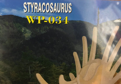 Dinosaure (Velociraptor - Tyrannosaurus - Styracosaurus), maquette en bois, de 15 à 20 cm. Parfait pour collection, exposition...