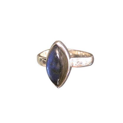 Bague en labradorite bleue, cabochons en forme de marquise, sertis sur anneau en Argent 0.925 ! Taille disponible en 52, 56, 58, 60 Fr !