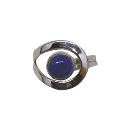 Bague en lapis lazuli, faîte en Argent 0.925. Superbe pierre au bleu pharaon ! Taille réglable !