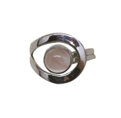 Bague en quartz rose, faîte en Argent 0.925. Superbe pierre au rose cristallin ! Taille réglable !