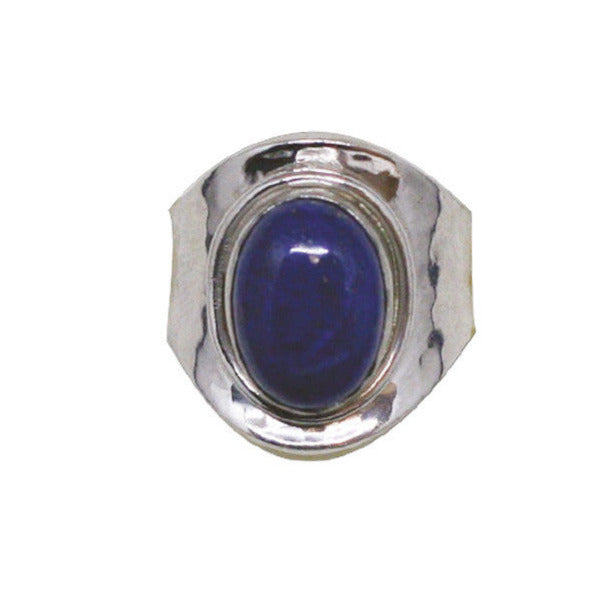 Bague en lapis lazuli, faîte en Argent 0.925. Superbe pierre au bleu pharaon ! Taille réglable !