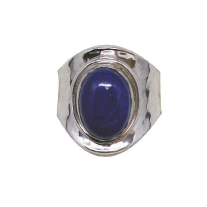 Bague en lapis lazuli, faîte en Argent 0.925. Superbe pierre au bleu pharaon ! Taille réglable !