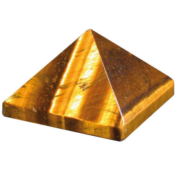 Pyramide en Œil de tigre de 3x3 centimètres, une iridescence mythique ! Magnifiques effets, parfait pour la lithothérapie, collection, exposition...!