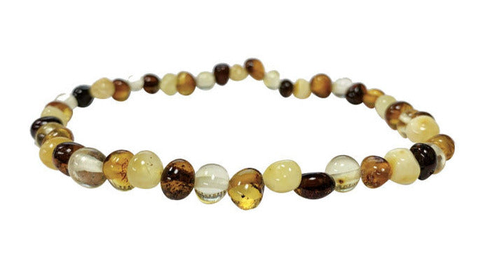 Amber, 5/6 millimeter 'grain' beads, sold in 17 to 21 centimeter bracelets or 40 centimeter necklaces. AA to AAA quality, superb beads, lightweight and incredibly soft!