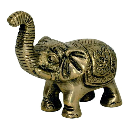 Mini elephant statuette made of metal (brass), measuring 7x7.5 centimeters - 220 grams. Made in Nepal! Magnificent little piece!