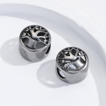Sélection de perles avec gravures et formes diverses en acier inoxydable de 'haute qualité' pour la création de bracelets, colliers, Mala... De 8 à 20 millimètres - 23 Modèles au choix vendu à l'unité ou par 5 pièces !