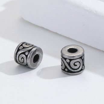 Sélection de perles avec gravures et formes diverses en acier inoxydable de 'haute qualité' pour la création de bracelets, colliers, Mala... De 8 à 20 millimètres - 23 Modèles au choix vendu à l'unité ou par 5 pièces !