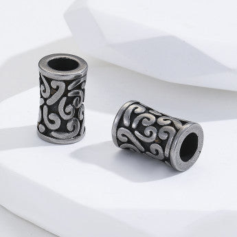 Sélection de perles avec gravures et formes diverses en acier inoxydable de 'haute qualité' pour la création de bracelets, colliers, Mala... De 8 à 20 millimètres - 23 Modèles au choix vendu à l'unité ou par 5 pièces !