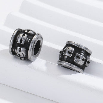 Sélection de perles avec gravures et formes diverses en acier inoxydable de 'haute qualité' pour la création de bracelets, colliers, Mala... De 8 à 20 millimètres - 23 Modèles au choix vendu à l'unité ou par 5 pièces !