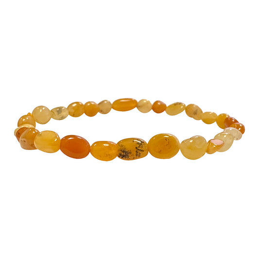 Calcite Orange, bracelet de 17 à 21cm, collier de 42cm et sautoir de 60cm. Perles de type 'Graine' de formes naturelles montées sur fil de haute résistance !