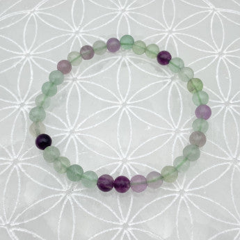 Fluorite, perles rondes de 4, 6 ou 8 mm. Vendu en fil de perle 38/39 cm, en bracelet de 17 à 21cm, en collier de 45 ou sautoir de 60cm. Qualité AA à AAA !