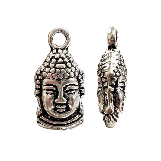 Pendentif/ breloque 'tête de Bouddha', pour création de bracelets, colliers, Mala... De 8 à 20 millimètres... Dimension avec anneau : env. 16 x 8 x 5 cm Diamètre du trou : env. 2 mm ! Vendu A l'unité, lot de 5 pièces ou 10 pièces !