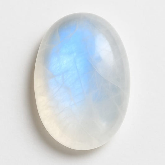 Pierre de lune blanche, adulaire du Sri Lanka - Cabochon de 0,70 carat. Parfait en bijouterie, collection ,exposition...