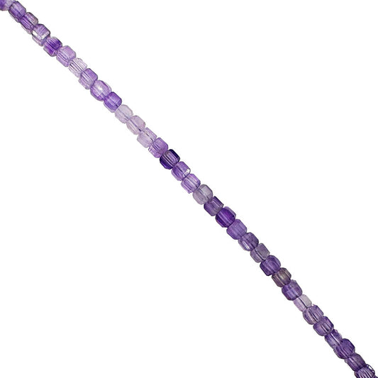 Améthyste ! Perles carrées de 2 millimètres. Vendu en fil de perles de 40 cm, en bracelet de 17 à 21 cm, ou en collier de 45. Qualité AA à AAA !