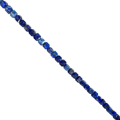 Lapis Lazuli, bracelet de 17 à 21cm ou en collier de 42cm. Perles de type 'carré/ cube' de 2/3 millimètres, montées sur fil élastique ou fil d'acier de haute résistance !