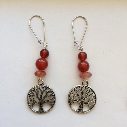 Boucles d'oreilles collection 'Arbre de vie', concept Gem & Zen, qualité AA à AAA, montées par "Gem & Zen". Vendu en finition Argent, laiton ton Argent ou doré + options pour des choix de montures, parfait !