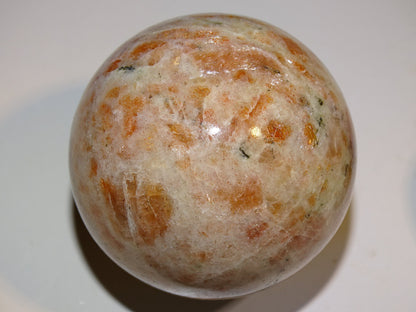 Sphère en Pierre du soleil, 2 pièces unique au choix de 43 et 56 millimètres - 113 et 240 grammes. une pierre naturellement belle ! Parfait pour la lithothérapie, collection, exposition...!