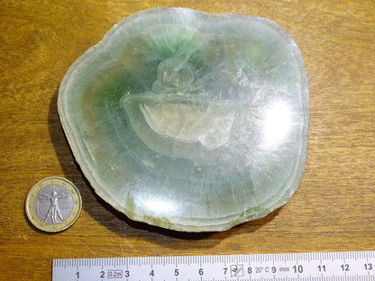 Fluorite verte - Tranche brute de 110mm x 90 x 20 - 110 grammes. Belle qualité, magnifique pièce !