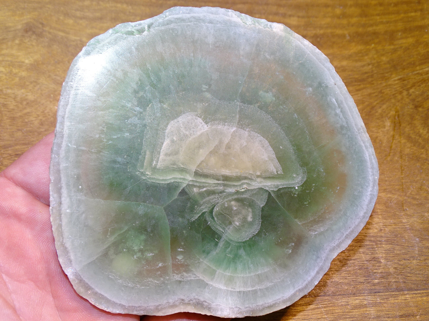Fluorite verte - Tranche brute de 110mm x 90 x 20 - 110 grammes. Belle qualité, magnifique pièce !