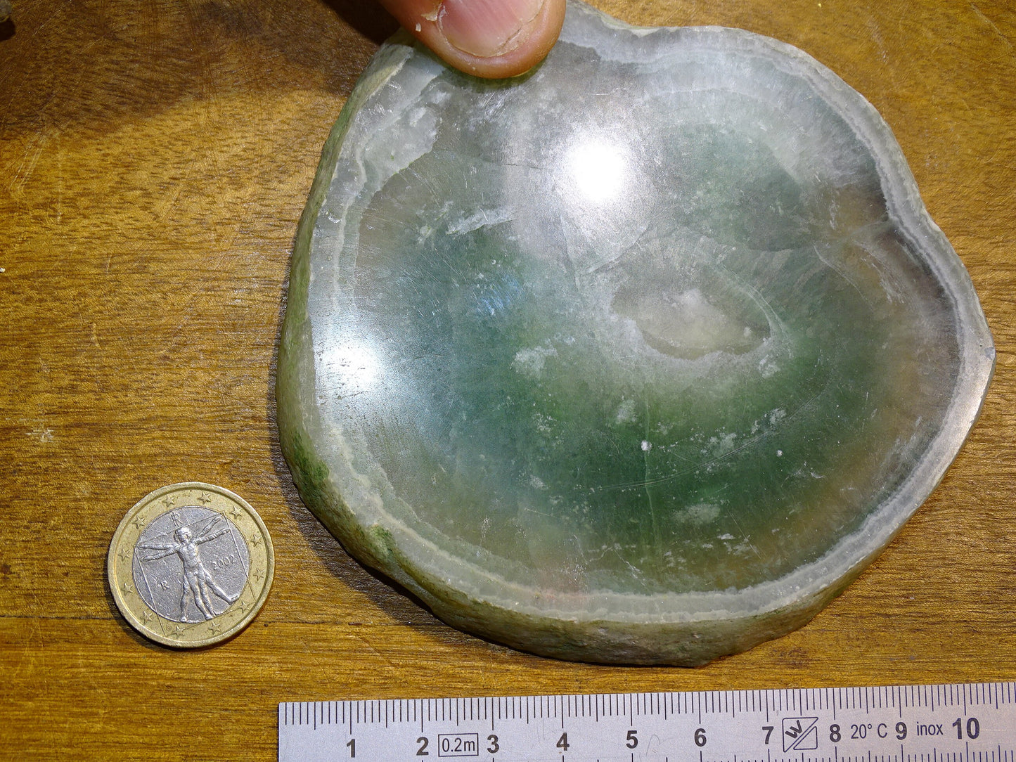 Fluorite verte - Tranche brute de 110mm x 90 x 20 - 110 grammes. Belle qualité, magnifique pièce !