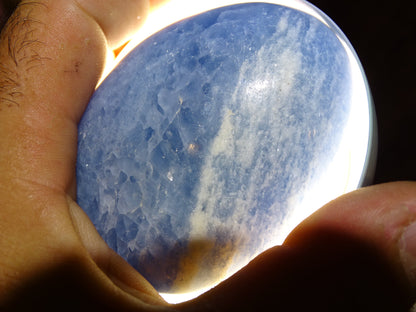 Calcite bleue, spécimens de galets XL au choix, de 50 x 40 x 30mm - 35 à 50 gr. environ !