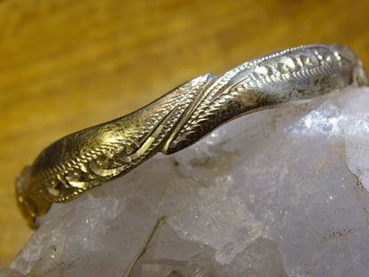 Bracelet de type 'Jonc' ou 'Manchette', fait en Argent 0.925, avec gravure et fantaisie, superbe !