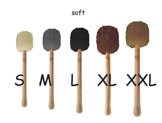 High quality collection of Pro-Line gong mallets/sticks. 5 sizes/5 colors to choose from. Hardwood core with synthetic plush!