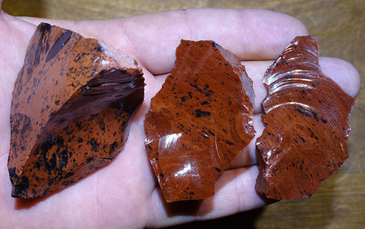 Obsidienne Acajou - Pièces brutes de 25 à 45 grammes - de 60 x 40 x 30mm !