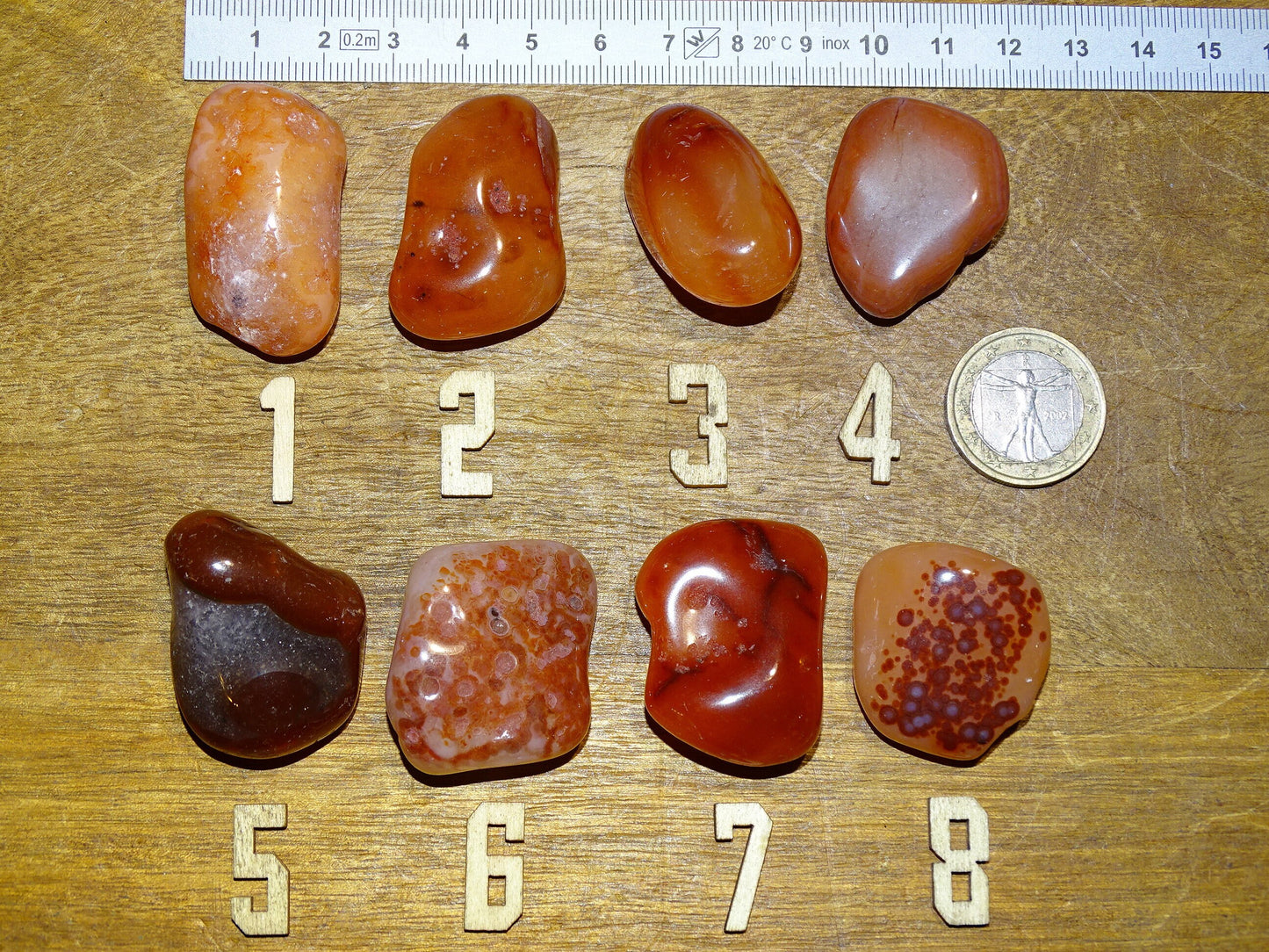 Cornaline, pierres roulées (polie), modèles au choix de 30 x 30 x 20 millimètres - de 15 à 20 grammes !