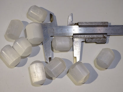 Sélénite - Cylindre de 30 à 40 x 20 x 20mm, parfait pour le format 'poche' !