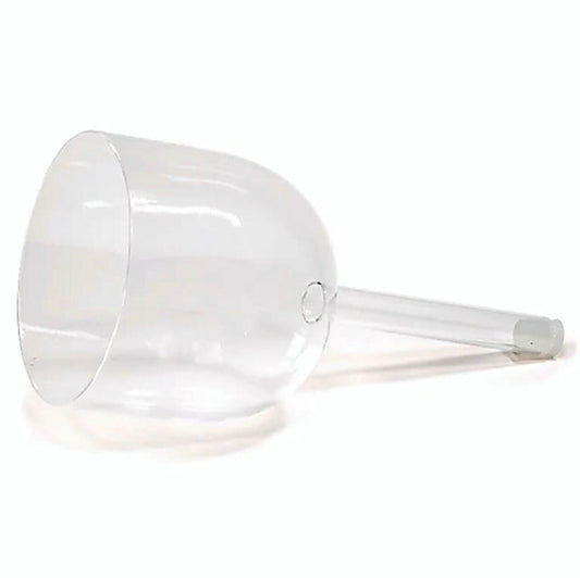 Bol chantant en cristal clair avec manche remplissable. de 13 à 15 centimètres de diamètre - 1490 gr. - Note SI/B La/A DO/ C ou FA/ F - Vendu avec maillet et anneau de soutien !