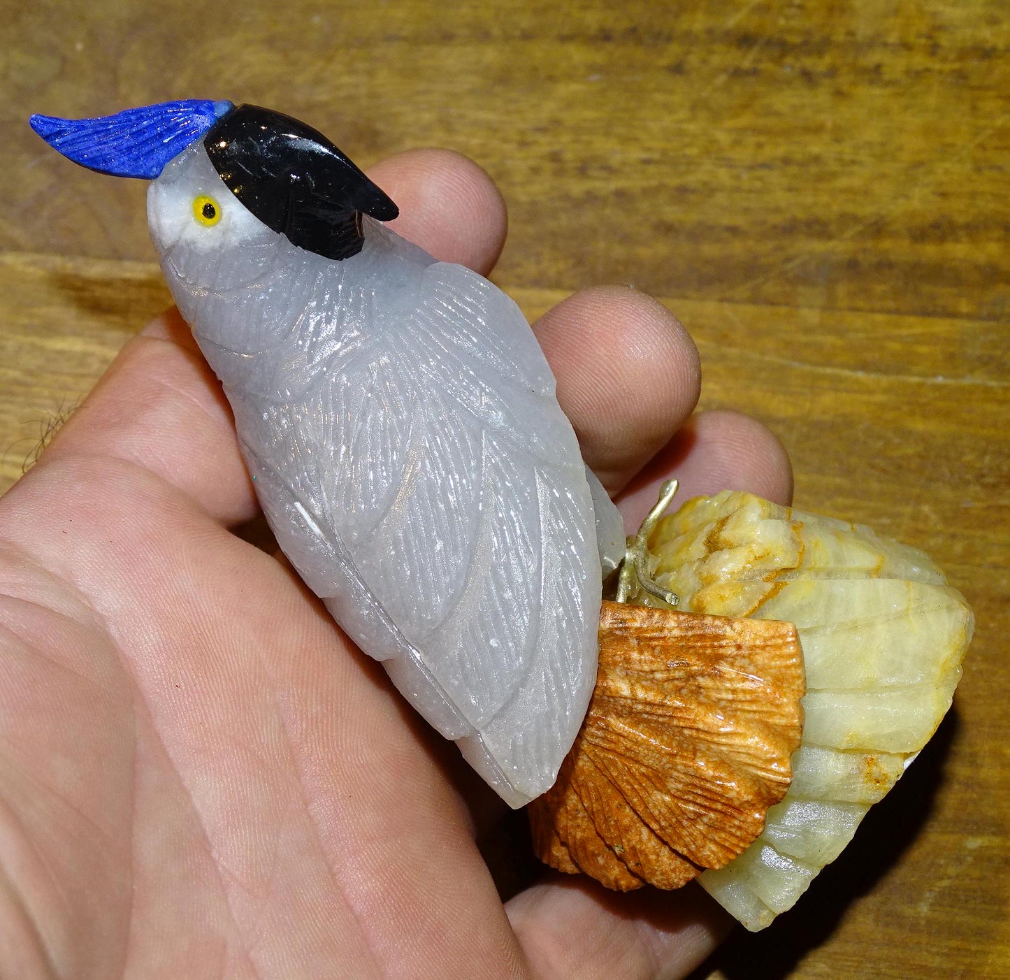 Sélection au choix de jolies petites sculptures d'oiseaux en pierres, "cygne, perroquet, canard"... fait main, très belles finitions !